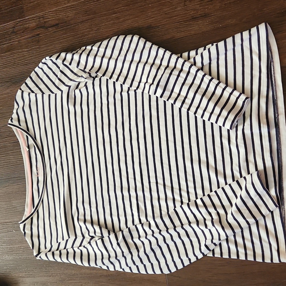 Boden Long Navy  Sleeve Striped Super Soft  Tee